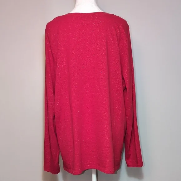 Sparkle V-Neck Tee By Sonoma - Picture 8 of 8